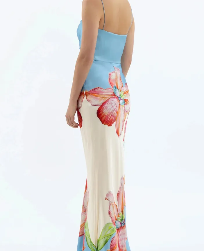 ◆関税込◆【REBECCA VALLANCEC】Orchid floral maxi dress Orchid Blues floral maxi dress in blue - Rebecca Vallance