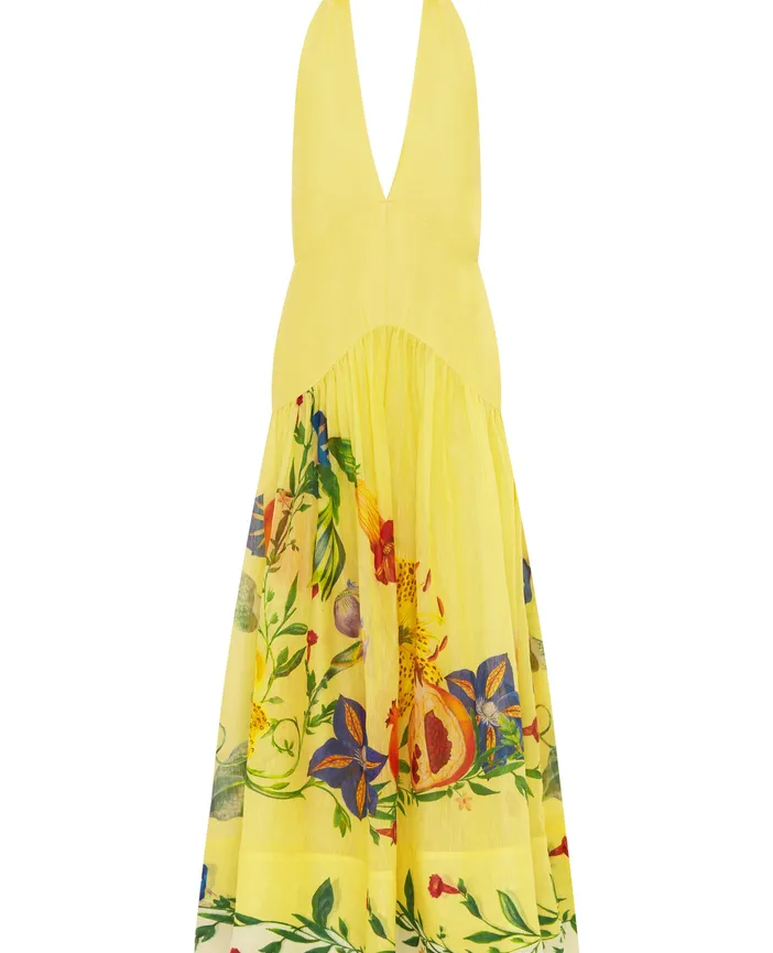 ワンピース VALLO DE NEAR Dahlia Halter Dress Yellow Alémais Dahlia Halter Gown | Bloomingdale's