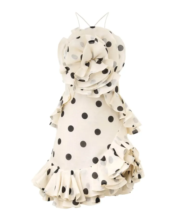 ワンピース ZIMMERMANN CRUSH 0 Zimmermann Crush Ruffle Halter Mini Dress - Bergdorf Goodman