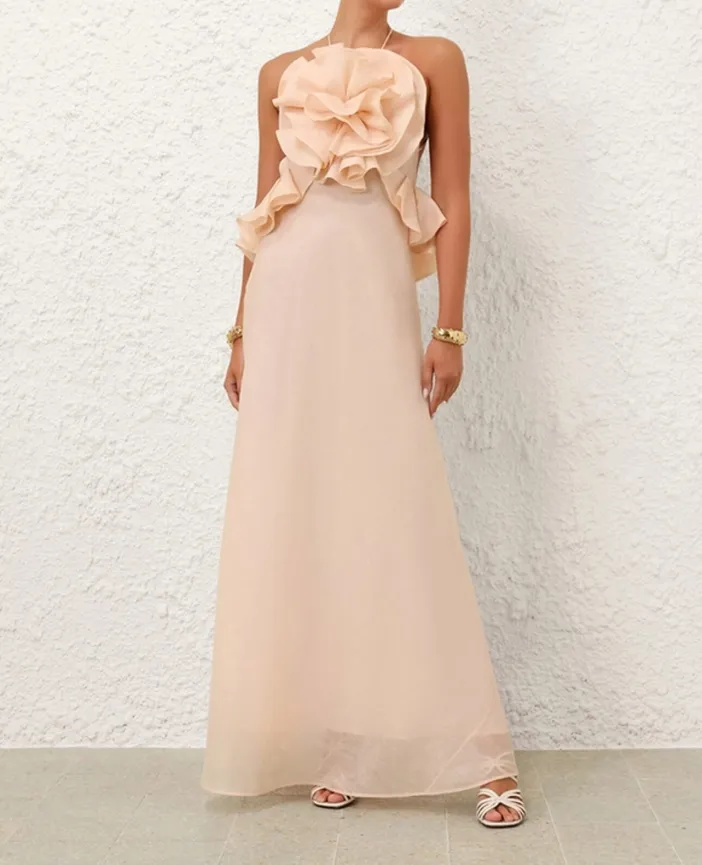 ワンピース ZIMMERMANN CRUSH 0 Zimmermann Crush Ruffle Halter Mini Dress - Bergdorf Goodman