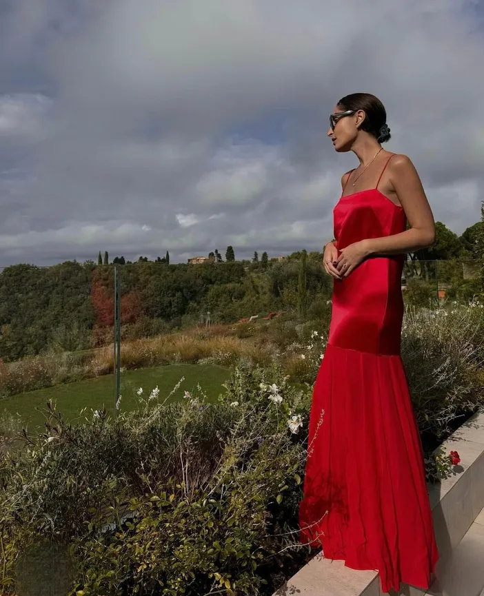 Shona Joy Moraya Dropped Waist Maxi Dress Chilli Size 6