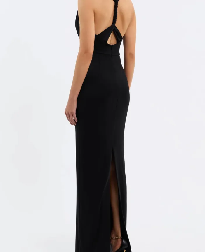 Rebecca Vallance Domenica Halter Gown Dress Black Size 8