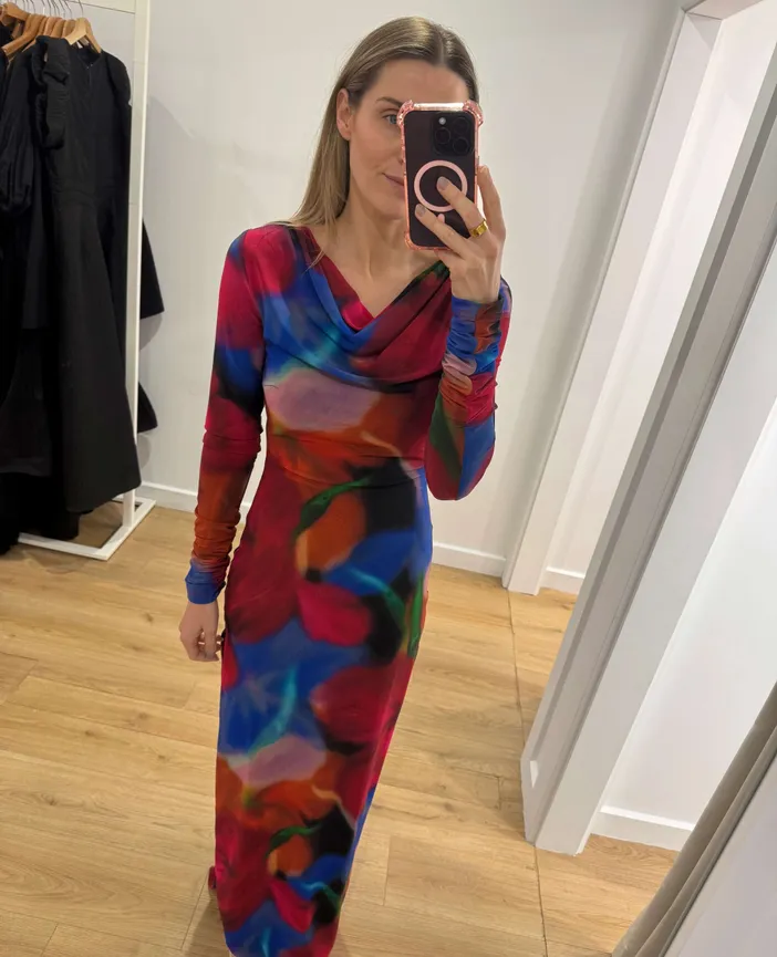 Rebecca Vallance Cabaret Roses Maxi Dress Multi Size 8, 10 & 12