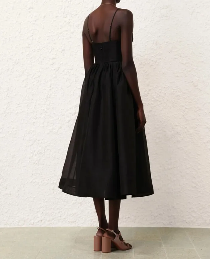 【Zimmermann】ILLUSTRATION V NECK MIDI DRESS Vネック ミディ Zimmermann Illustration V Neck Midi Dress Black