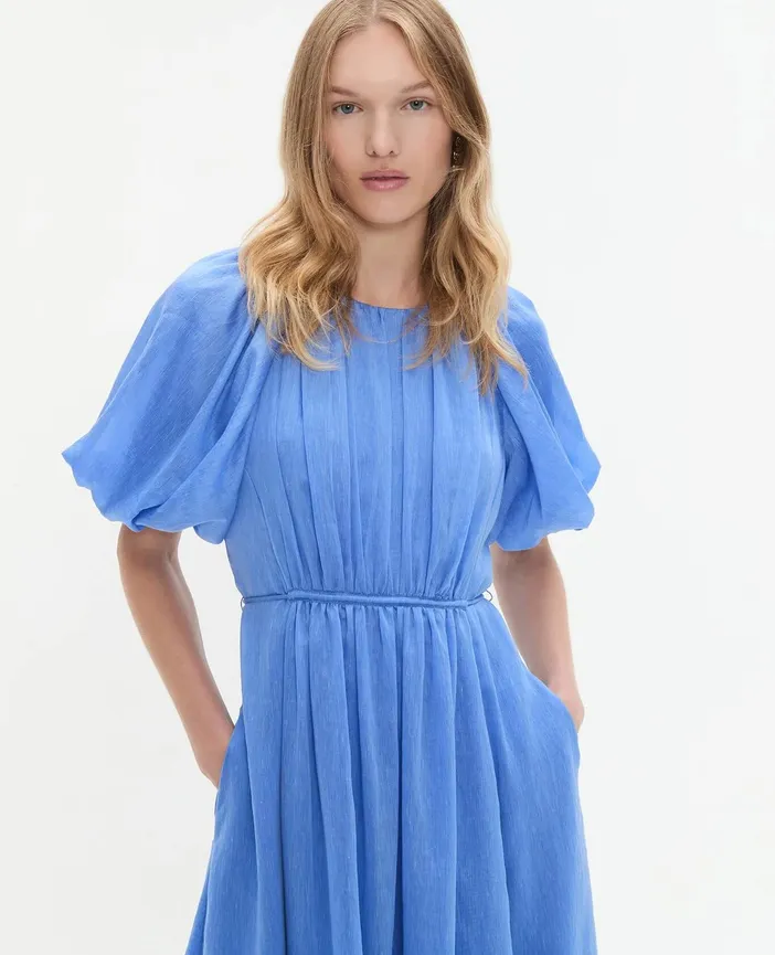 【AJE】ラグランパフスリーブワンピースAlma Midi Dress Alma Midi Dress | Green Sapphire | Aje – Aje ROW