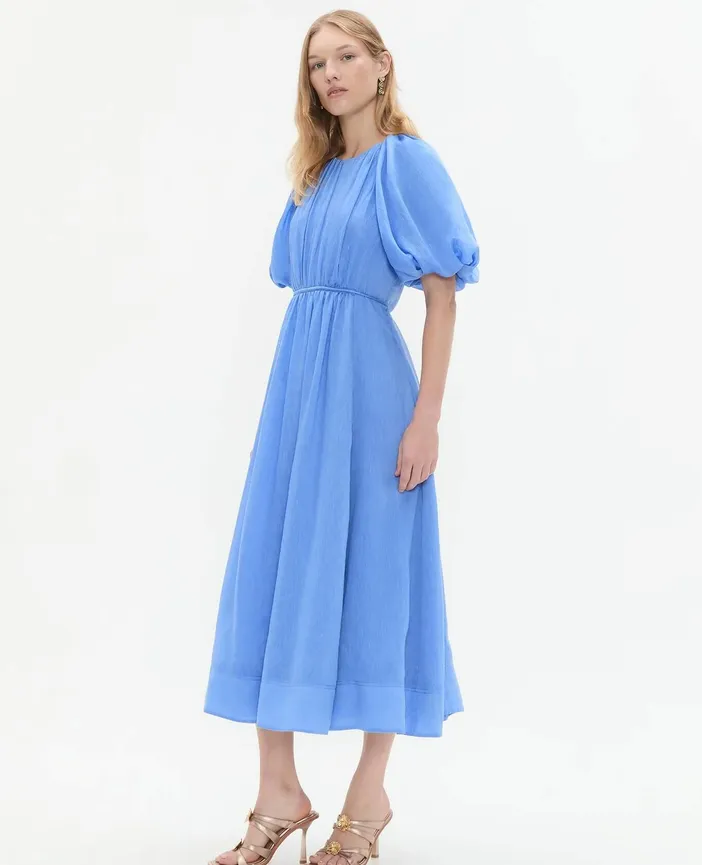 Aje Alma Midi Dress Mist Blue Size 10 & 16