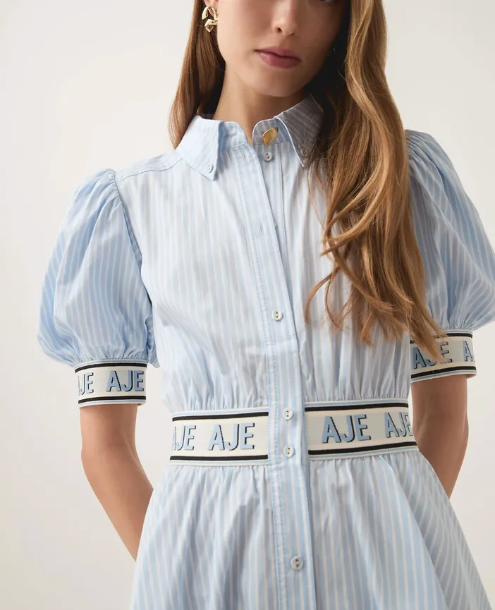 【Aje.】Harling Logo Mini Dress Harling Logo Mini Dress | Muted Sky | Aje – Aje ROW